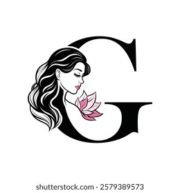 Beauty Logo Initial Letter G Card Creative Luxury Vector illustration. Letter G Beauty Logo design