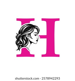 Beauty Logo Initial Letter H Card Creative Luxury Vector illustration. Letter H Beauty Logo design