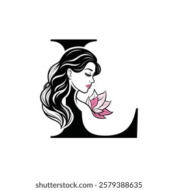 Beauty Logo Initial Letter L Card Creative Luxury Vector illustration. Letter L Beauty Logo design.