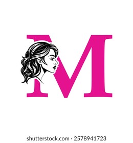 Beauty Logo Initial Letter M Card Creative Luxury Vector illustration. Letter M Beauty Logo design