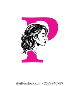 Beauty Logo Initial Letter P Card Creative Luxury Vector illustration. Letter P Beauty Logo design