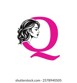 Beauty Logo Initial Letter Q Card Creative Luxury Vector illustration. Letter Q Beauty Logo design