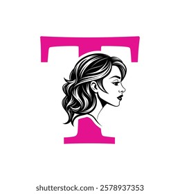 Beauty Logo Initial Letter T Card Creative Luxury Vector illustration. Letter T Beauty Logo design.