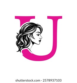 Beauty Logo Initial Letter U Card Creative Luxury Vector illustration. Letter U Beauty Logo design.