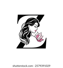 Beauty Logo Initial Letter Z Card Creative Luxury Vector illustration. Letter Z Beauty Logo design