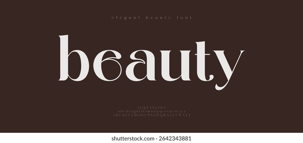 Beauty logo luxury font alphabet . Typography beautiful fashion elegant classic letters serif italic fonts wedding vintage retro modern logos. vector illustration
