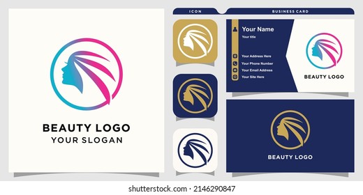 beauty logo with beauty modern concept