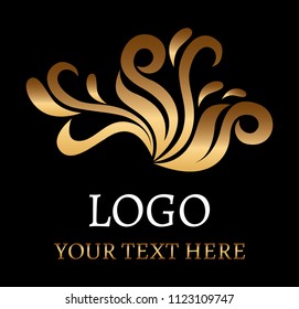 beauty logo on the black background