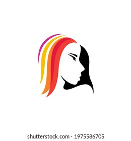 Beauty logo with salon design illustration, girl logos