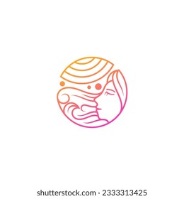 Beauty logo, Salon logo and haircut design, simple style