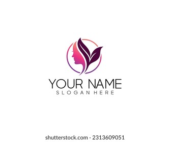 Beauty logo template with letter a concept premium vector