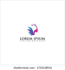 Beauty logo template. Woman silhouette vector illustration