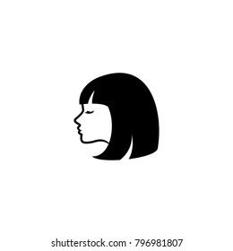 Beauty logo template. Woman silhouette vector illustration