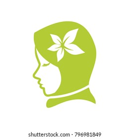 Beauty logo template. Woman silhouette vector illustration