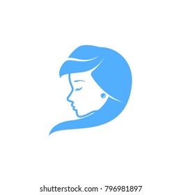 Beauty logo template. woman silhouette logo template