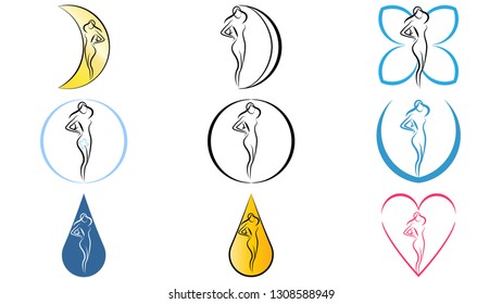 Beauty logo vector design. Beauty icon, woman icon