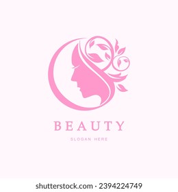 Logo de belleza. Diseño de logotipo vectorial para salón de belleza, peluquería, cosmética
