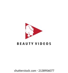 beauty logo video play vector illustration design