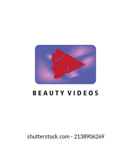 beauty logo video play vector illustration design