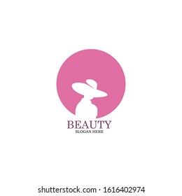 Beauty logo with white background, Beauty salon cosmetics spa hair Logotype concept icon,