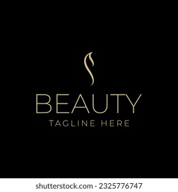 beauty logos, beauty logo vector, beauty logo design.letter beauty with hair logo.luxury fashion logo.