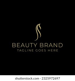 beauty logos, beauty logo vector, beauty logo design.letter beauty with hair logo.luxury fashion logo.