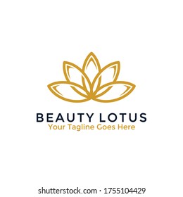 Beauty Lotus Flower Logo Design Template. Vector illustration.
