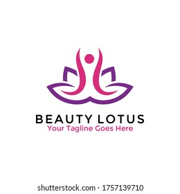 Beauty Lotus Flower Logo Design Template. Vector illustration.