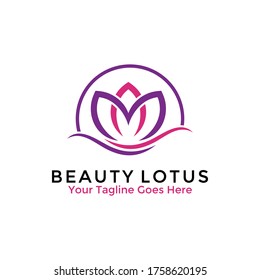 Beauty Lotus Flower Logo Design Template. Vector illustration.