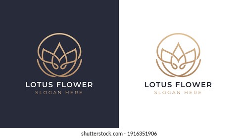 beauty lotus flower logo design 