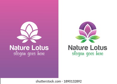 beauty lotus flower logo designs for spa, cosmetics, beauty product, wedding with two versions