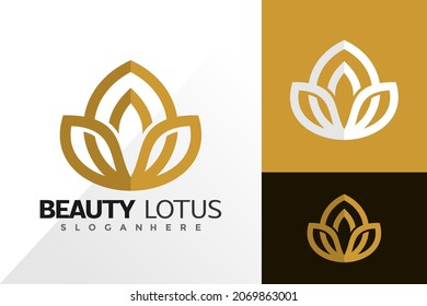 Beauty lotus flower logo vector design. Abstract emblem, designs concept, logos, logotype element for template