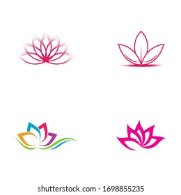 beauty lotus flower vector icon design template