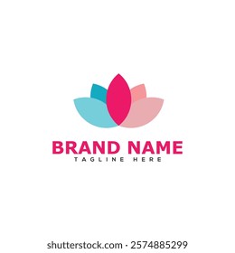 Beauty lotus flowers logo design template premium vector eps.10