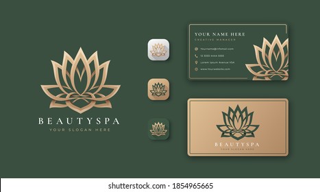 beauty lotus logo and business card design
