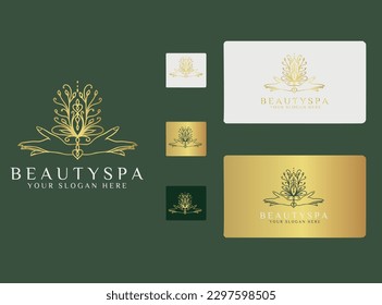 Beauty-Lotus-Logo und Visitenkartendesign