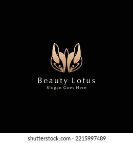 Beauty lotus logo icon design template flat vector