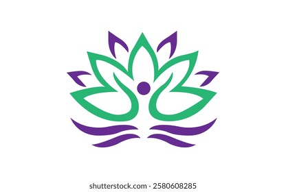 Beauty lotus logo images Pro Vector hand for man flower logo design Beauty Vector lotus icon Pro Vector