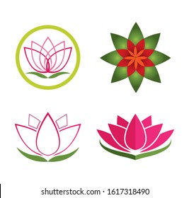 Beauty Lotus Logo Template
Stylized lotus flower icon vector background