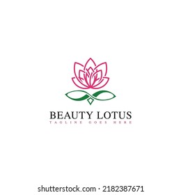 Beauty Lotus Logo Vector Line Art Stock Vector (Royalty Free ...