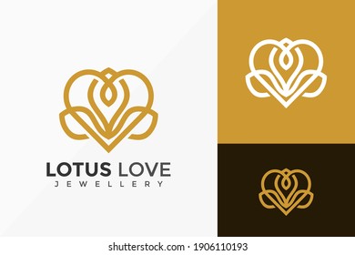 Beauty Lotus Love Logo Design, Minimalist Logos Designs Vector Illustration Template