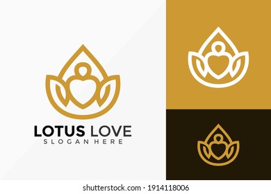 Beauty Lotus Love Logo Design. Creative Idea logos designs Vector illustration template