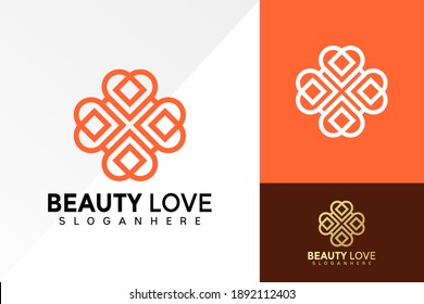 Beauty Love Logo Design, Snowflake Ornament logos vector, modern logo, Logo Designs Vector Illustration Template