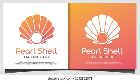 Beauty Luxury Elegant Pearl Shell Logo Design