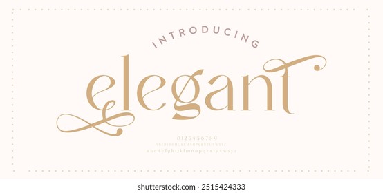 Beauty Luxury font alphabet logo. Typography beautiful fashion elegant classic letters serif italic fonts decorative wedding vintage retro logos. vector illustration