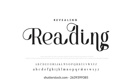 Beauty Luxury font alphabet logo. Typography beautiful fashion elegant classic letters serif italic fonts decorative wedding vintage blossom logos. vector illustration