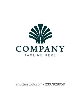 beauty and luxury peacock shell logo design,exotic peacock logo