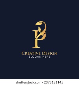 Beauty luxury women face p letter logo