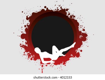 beauty lying in grungy hole, vector