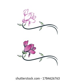 Logo de diseño de flores de magnolia de belleza Icono de plantilla